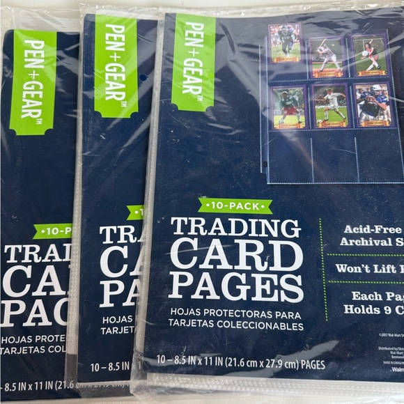 Trading Card Pages - 10 Pack, Blue - Picture 1 of 4